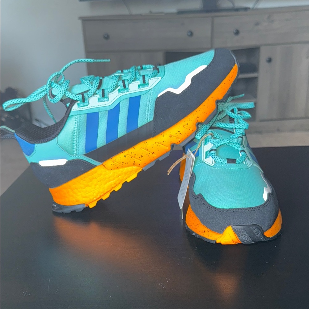 Adidas Men's ZX 1K BOOST - SEASONALITY Teal and Orange Sneakers
